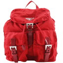 プラダ PRADA リュック・デイパック VERA SPORT BZ6677 ナイロン ROSSO イタリア製 赤 肩掛け 手提げ 2way ベルト金具 レディ...