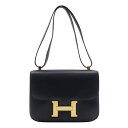 エルメス HERMES コンスタンス24 ショルダーバッグ ヴィンテージ ボックスカーフ フランス製 1976年 紺/ゴールド金具 〇F 肩掛け フラップ Co...