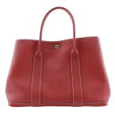エルメス HERMES ガーデンパーティPM トートバッグ ネゴンダ フランス製 2012年 赤 □P 肩掛け 手提げ A4 スナップボタン Garden pa...