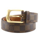 ルイ・ヴィトン LOUIS VUITTON サンチュール・エリプス ベルト M6995 ダミエキャンバス スペイン製 2011年 茶 CA1101 ceintu...