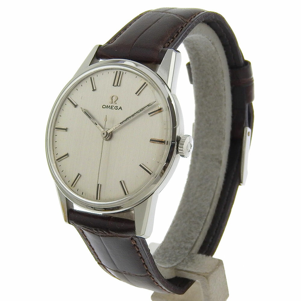 オメガ OMEGA ヴィンテージ 腕時計 cal.286 14772 SC-62 ステンレススチール×型押しレザー 1962年 手巻き シルバー文字盤 vintage メンズ【中古】B-ランク