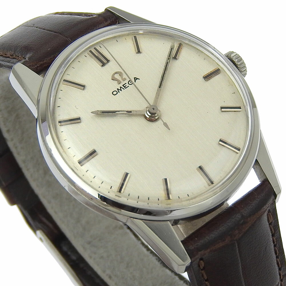 オメガ OMEGA ヴィンテージ 腕時計 cal.286 14772 SC-62 ステンレススチール×型押しレザー 1962年 手巻き シルバー文字盤 vintage メンズ【中古】B-ランク