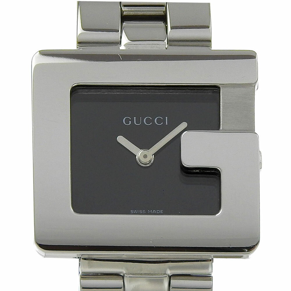 グッチ GUCCI Gウォッチ 腕時計 3600L ステンレススチール クオーツ アナログ表示 黒文字盤 G watch レディース【中古】