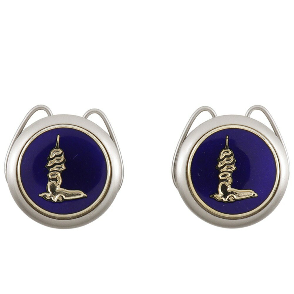トラサルディ TRUSSARDI ロゴ カフス 金属製 シルバー logo メンズ【中古】Aランク