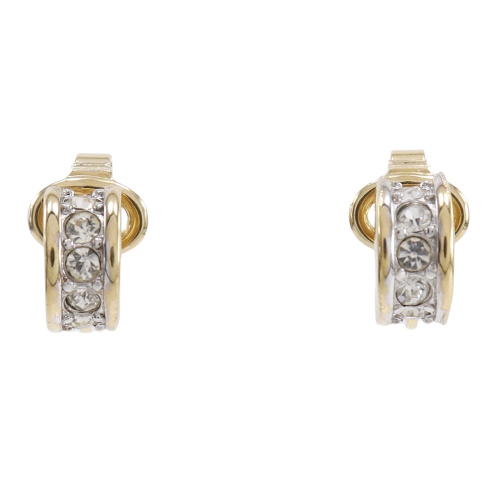 【スーパーセール10%OFF対象】ニナリッチ NINA RICCI イヤリング 金メッキ×ラインストーン 約4.5g レディース【中古】A-ランク