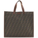 フェンディ FENDI ズッカ ハンドバッグ トートバッグ 8BH235-GKF ナイロンキャンバス イタリア製 茶 手提げ A4 オープン Zucca ユニセックス【中古】