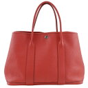 エルメス HERMES ガーデンパーティ36 PM トートバッグ カントリー カプシーヌ フランス製 2017年 オレンジ A 肩掛け 手提げ A4 スナップボタン Garden party 36 PM レディース【中古】