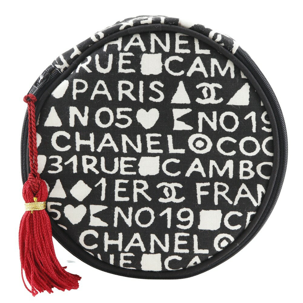 楽天質にしきの【ブランド販売・買取】シャネル CHANEL メイクポーチ ポーチ ノベルティ 31rue cambon コットン 黒 ファスナー Makeup pouch レディース【中古】Aランク