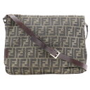 【全商品ポイント5倍】フェンディ FENDI ズッカ ショルダーバッグ ナイロンキャンバス イタリア製 茶 斜め掛け マグネットタイプ Zucca ユニセックス...