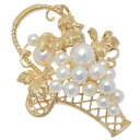 ミキモト MIKIMOTO 葡萄モチーフ ブローチ 真珠 K14イエローゴールド×パール 約15.0g Moss motif レディース【中古】A+ランク