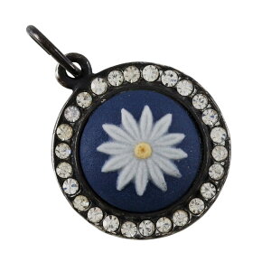 ウェッジウッド Wedgwood マーガレット ペンダントトップ ジャスパー シルバー925×ラインストーン 青 フラワー 約1.4g Margaret レディース【中古】