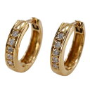 【スーパーセール10%OFF対象】5Pダイヤ ピアス ループ K18イエローゴールド×ダイヤモンド 0.21 約3.4g 5P diamond レディース【中古...
