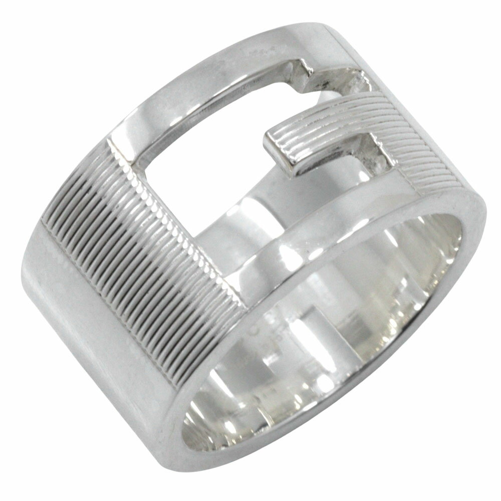 グッチ GUCCI ブランデッドG ワイド 12.5号 リング・指輪 シルバー925 イタリア製 約10.8g Branded G Wide レディース【中古】Aランク