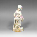 【スーパーセール10%OFF対象】マイセン Meissen トランプする女性 カードプレイヤー 置物 オブジェ【中古】