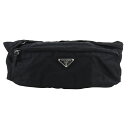 プラダ PRADA ウエストポーチ ボディバッグ ナイロン NERO イタリア製 黒 肩掛け ファスナー Waist pouch ユニセックス【中古】