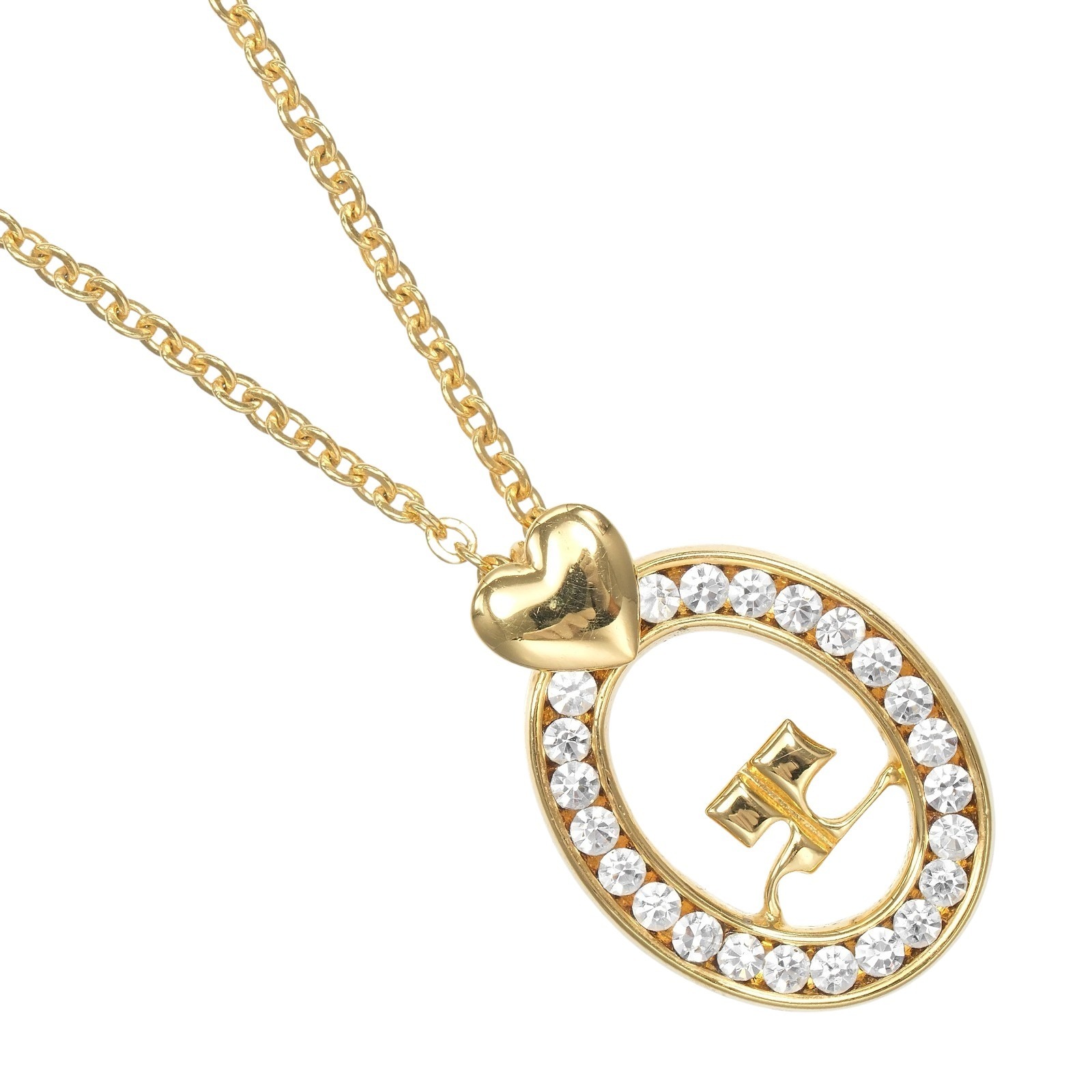 美品　クレージュ　ロゴ　　ネックレス　　ダイヤ付き Courrèges クレージュ K18 ダイヤモンド ロゴペンダント