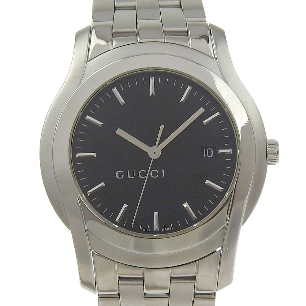 グッチ GUCCI Gクラス 腕時計 5500XL ステンレススチール クオーツ アナログ表示 ブラック文字盤 G class レディース【中古】A-ランク