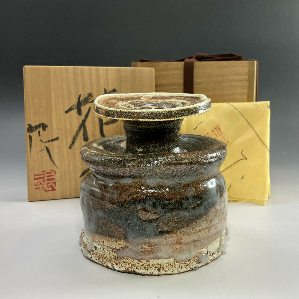 鯉江良二 作 【 花入 】 花瓶 陶磁器 Made by Ryoji Koie [Flower vase] _【中古】Aランク