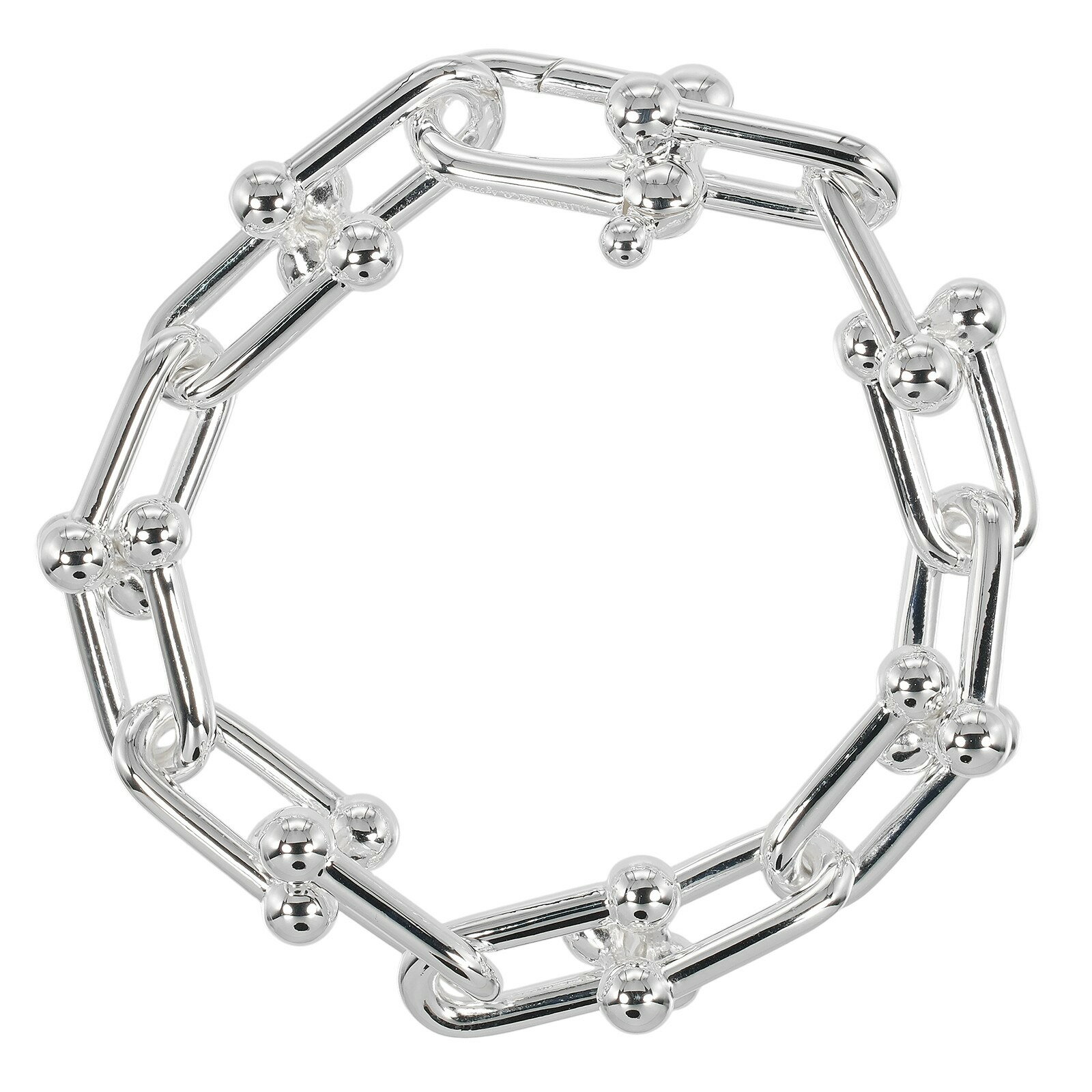 ティファニー ブレスレット ハードウェア ラージリンク 腕周り約17cm 約60g TIFFANY&Co.【中古】Aランク