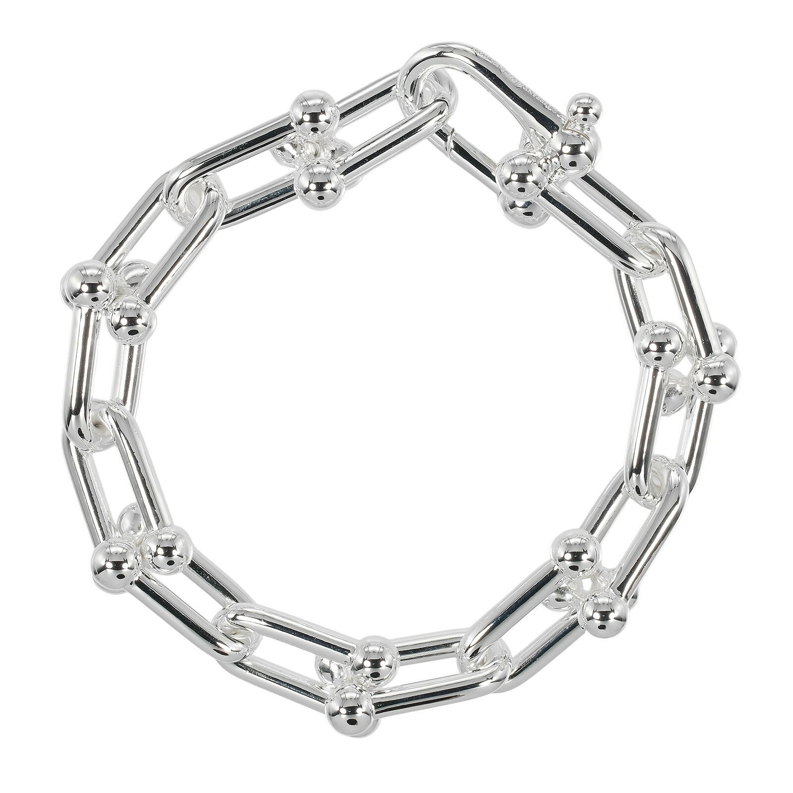 ティファニー ブレスレット ハードウェア ラージリンク 腕周り約17cm シルバー925 約60.78g TIFFANY&Co.【中古】Aランク