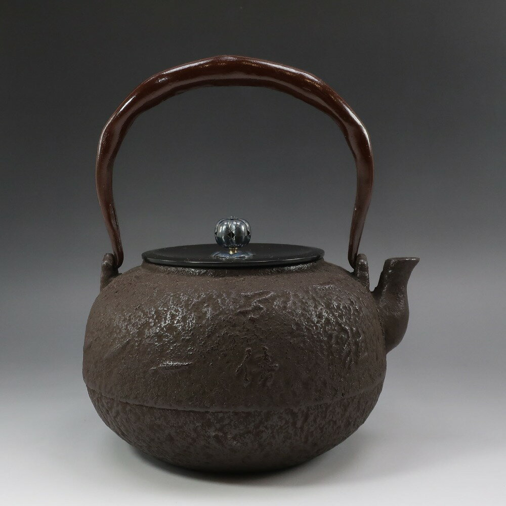  ¤ Ŧ ع γ ݷ Ŵ ơ Ŵ Iron kettle, silver-tipped lid, Gengensai-style...