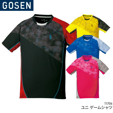 【40%OFF】ゴーセン:GOSEN ゲームシャツ T1706 UNI:男女兼用 ゲームウェア バドミントン・テニスウェア 日本バドミントン協会審査合格品 セール品につき返品・交換・キャンセル不可
