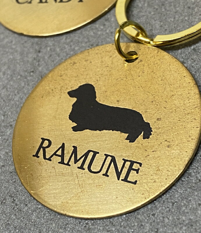 brass 真鍮【名入れ】犬シルエットキーリン...の紹介画像3