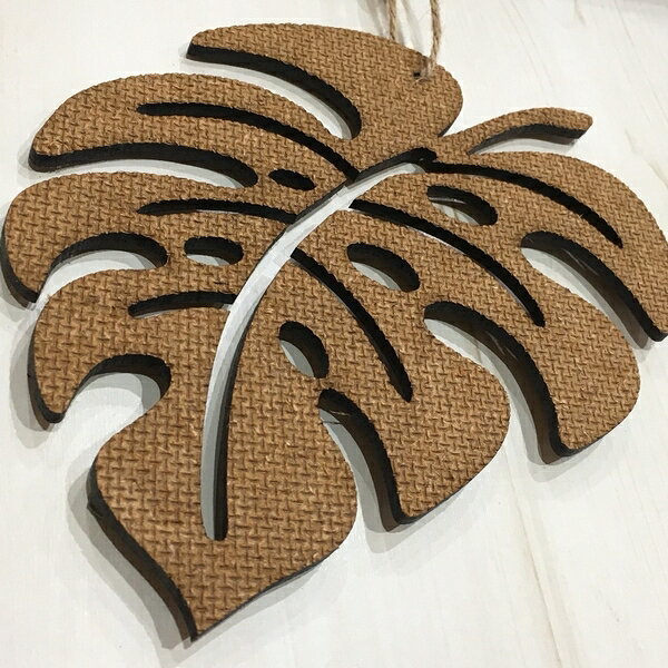 ハンドメイド ハワイアン調 モンステラ プレート インテリア 壁掛けプレート MDF板 手作り雑貨 Hawaiiの商品画像 2