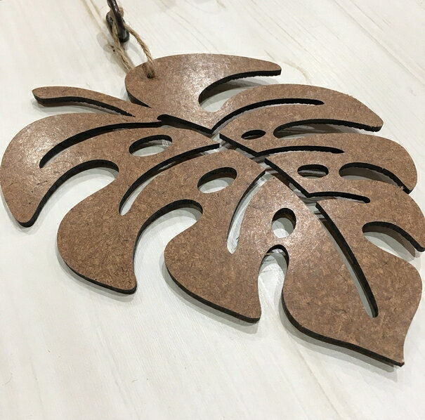 ハンドメイド ハワイアン調 モンステラ プレート インテリア 壁掛けプレート MDF板 手作り雑貨 Hawaiiの商品画像 3