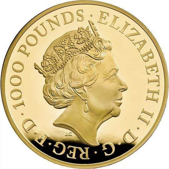 2020 イギリス　クィーンズビースト：モーティマーのホワイトライオン 金貨　1キロ　プルーフ　箱とクリアケース付き　新品未使用