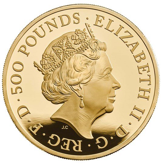 2020 イギリス　ブリタニア 500ポンド金貨　5オンス　プルーフ　箱とクリアケース付き 新品未使用