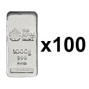 即納 　 1KG イギリス ロイヤルミント製 シルバーバー 99.9% 【100本】セット ※※ 純銀 インゴット ingot シルバーバー SILVER 1kg 1000グラム 1000g【弊社発行保証書付き】