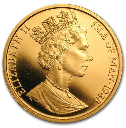 1988 マン島キャット金貨 マックスキャット 1オンス 33mmクリアーケース付き