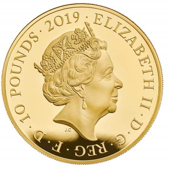 2019 イギリス　ワタリガラスの伝説 金貨　5オンス　プルーフ　箱とクリアケース付き 新品未使用