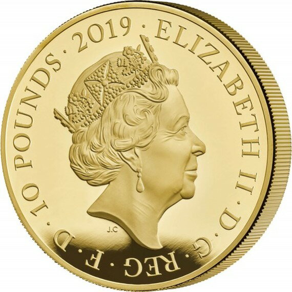 2019 イギリス　王室祭具 金貨　5オンス　プルーフ　箱とクリアケース付き 新品未使用