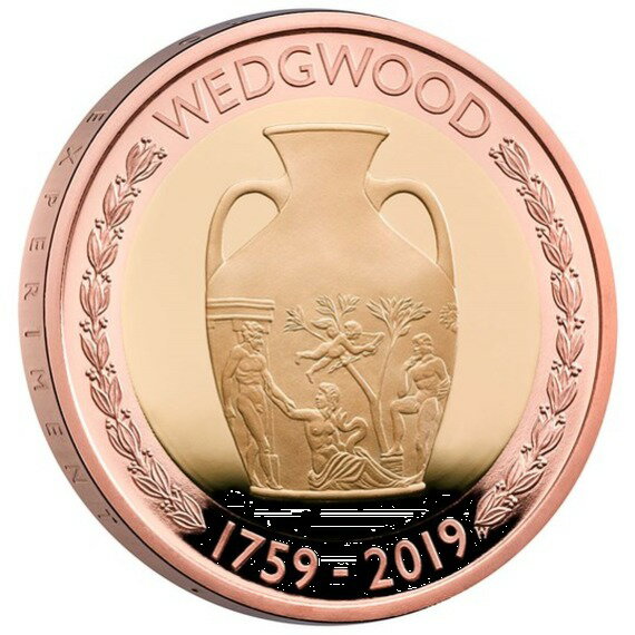 2019 イギリス　ウェッジウッド創立260周年記念 2ポンド金貨　プルーフ　箱とクリアケース付き 新品未使用