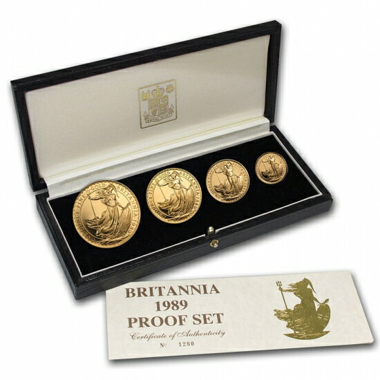 1989 イギリス　Great Britain ブリタニア金貨1、1/2、1/4、1/10オンス 【4枚】セット