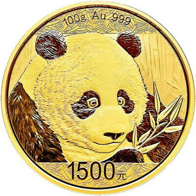 新品未使用 2018年 中国 パンダ金貨 プルーフ 100 グラム 1500元