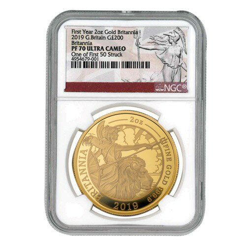 2019 イギリス　ブリタニア 金貨　2オンス　プルーフ　PF70 (NGC) FirstStrike