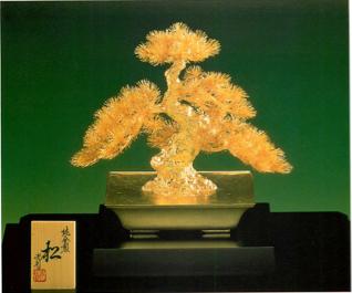 【内閣総理大臣賞受賞 金工作家 光 則 作】純金 盆栽 松C〈5号〉 250g (290×220×260mm)