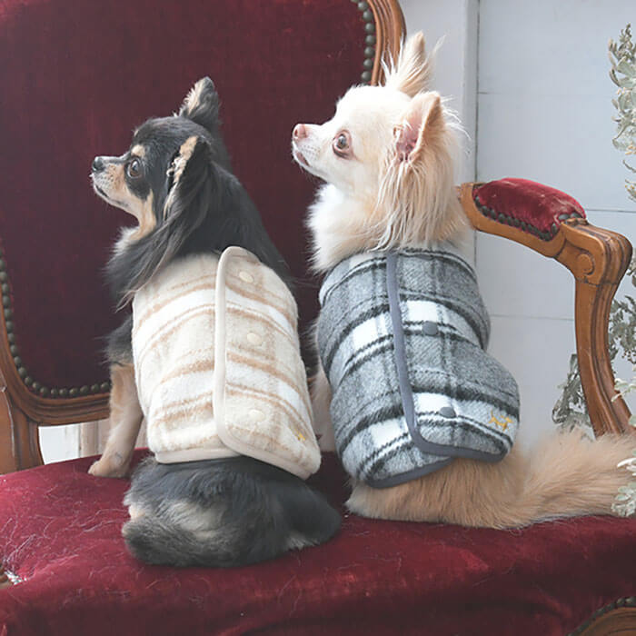 ROPE PICNIC チェック柄ボアベスト 2025 秋 冬 ダックス アウター 上着 ベスト 部屋着 背中開き 男の子..