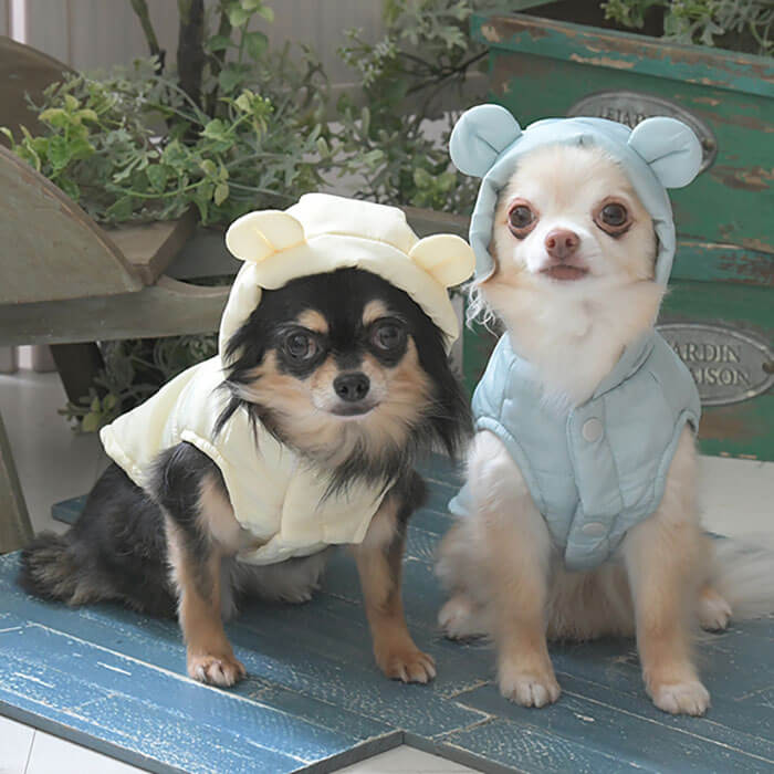 ROPE PICNIC クマ耳中綿ベスト 2025 秋 冬 ダックス アウター 上着 ベスト アウター 前開き 男の子 女..