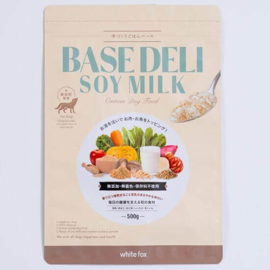 white fox ホワイトフォックス 手づくりごはん BASE DELI SOY MILK ベースデリ ソイミルク 全犬種対応 500g ウェット 国産 野菜 果物 豆乳 大豆 きなこ 無添加 国産