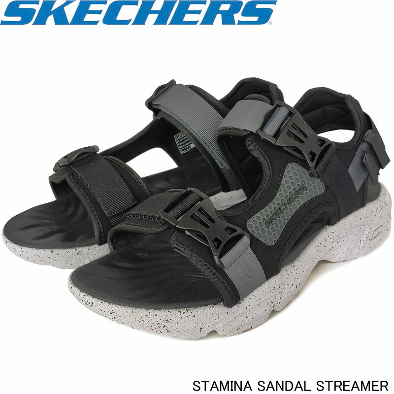 スケッチャーズ サンダル メンズ スケッチャーズ 237396 サンダル スケッチャーズ スタミナ サンダル - ストリーマー TAMINA SANDAL STREAMER クッション性 弾力性 ブラック メンズ 紳士靴