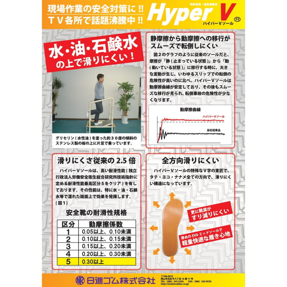 日進ゴム　Hyper V　先芯入り衛生長靴　#4500　白【取り寄せ商品・即納不可・代引...