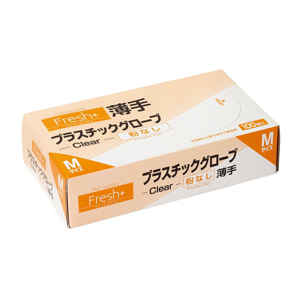 【期間限定P5倍】 大黒工業　フレッシュプラス　プラスチックグローブ　薄手　Mサイズ　粉なし　100枚×..