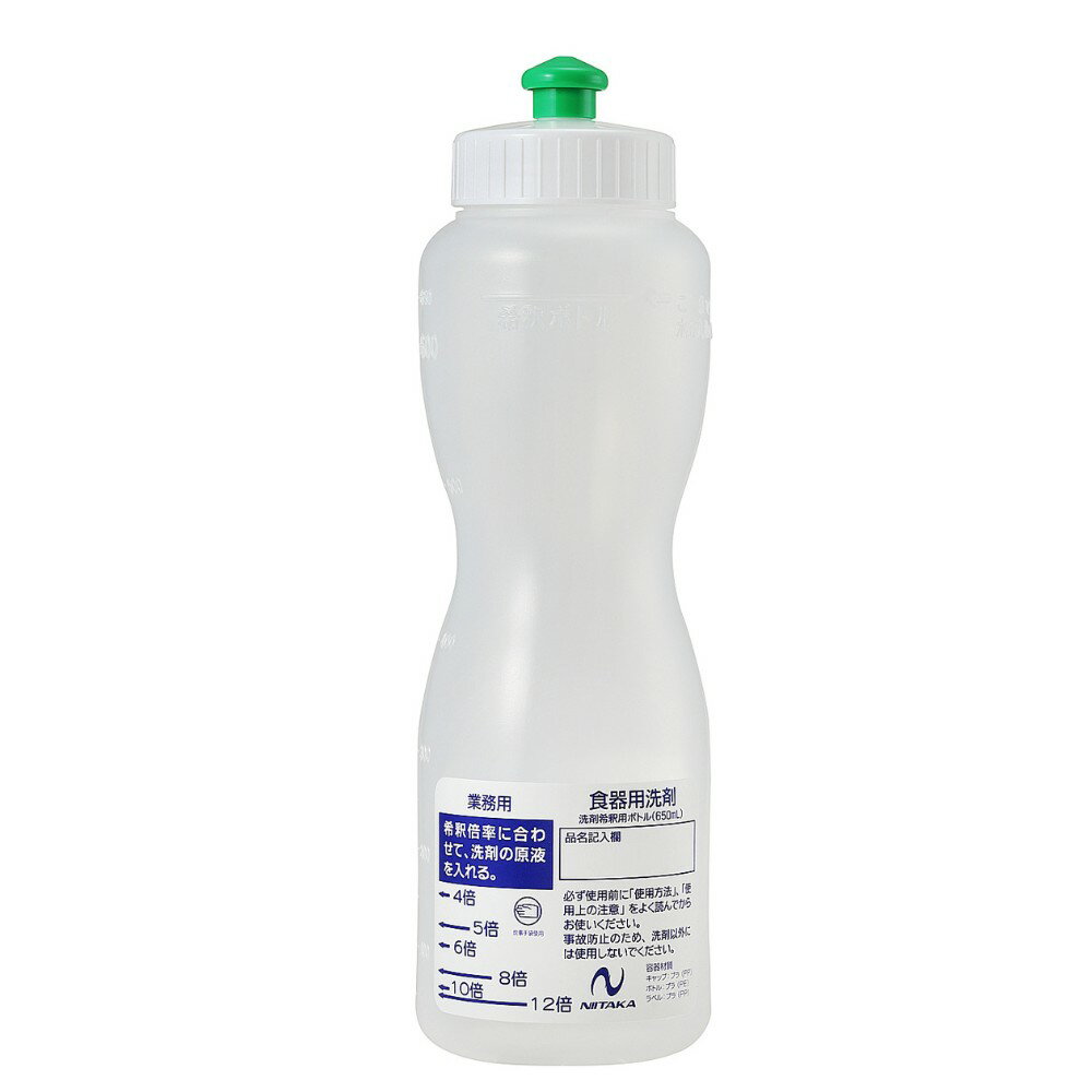 ニイタカ　洗剤希釈ボトル　白緑　660mL×6本入【取り寄せ商品・即納不可・代引き不可・返品不可】
