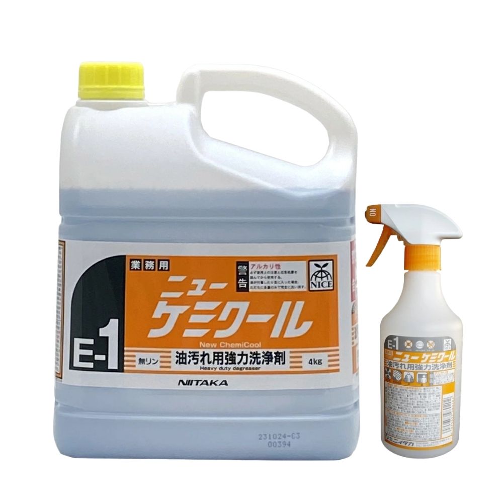 【期間限定P2倍】 ニイタカ ニューケミクール 油汚れ用強力洗浄剤 4kg 専用スプレーヤー 500ml●セット販売お徳用