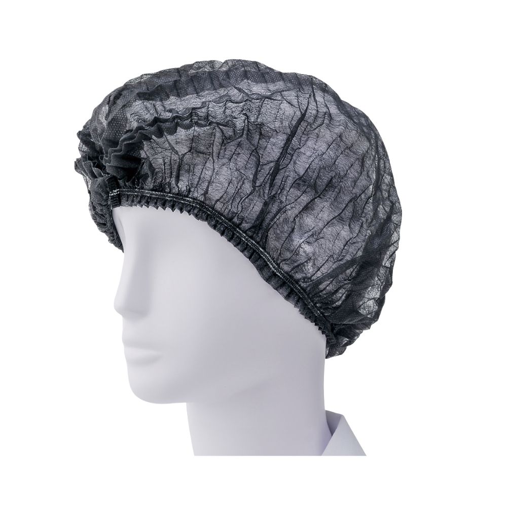 宇都宮製作　毛髪混入防止用キャップ　シンガーギャザーキャップMP　ブラック　フリーサイズ　100枚×10..