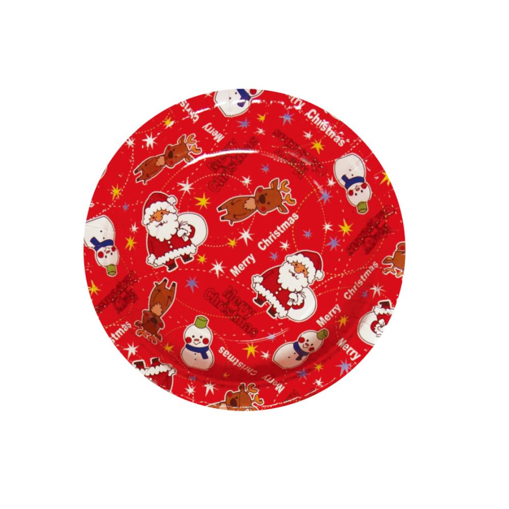乐天商城 - 【期間限定P2倍】 大黒工業　ペーパートレー　紙皿　クリスマス　雪だるま　直径150mm　DM-2　5枚【取り寄せ商品・即納不可・代引き不可・返品不可】
